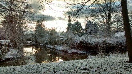 Dusk in winter in Bremen