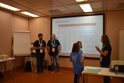 Julia, Nicolas and Franz at the Kinder Uni event